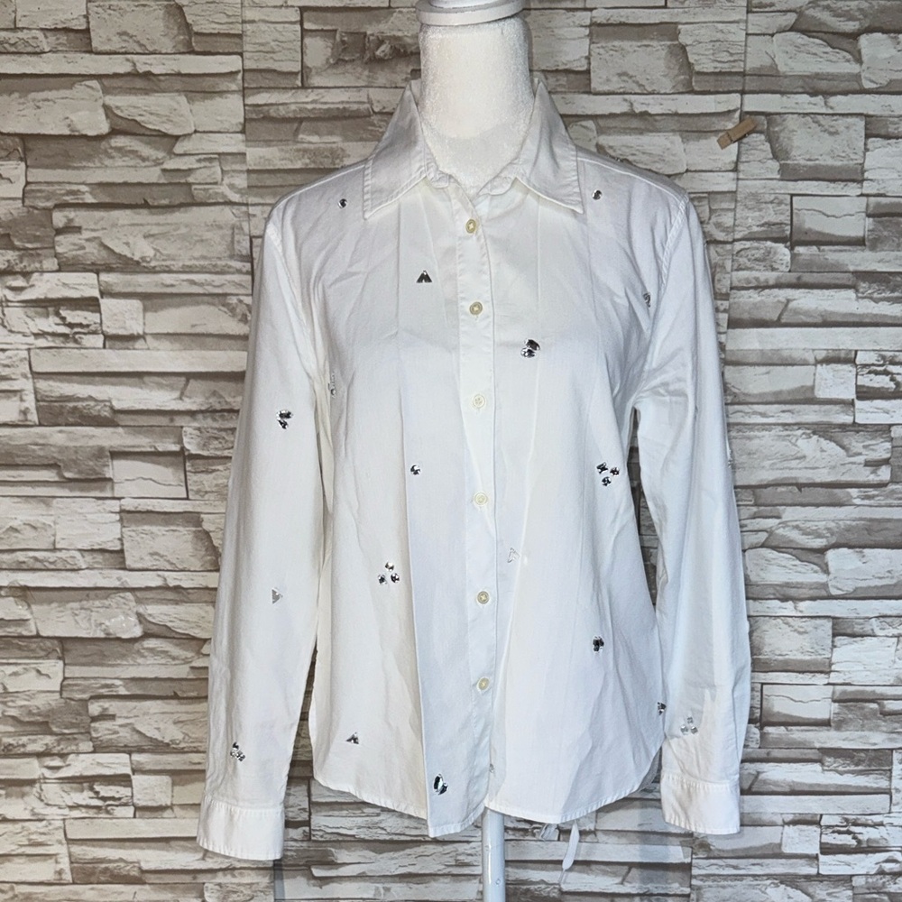 LOFT Petite Small Rhinestones Blouse